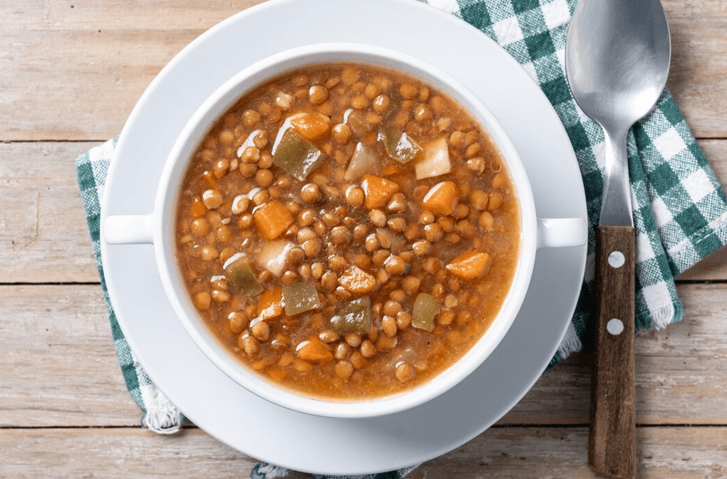 Hearty Lentil Mushroom Farro Soup